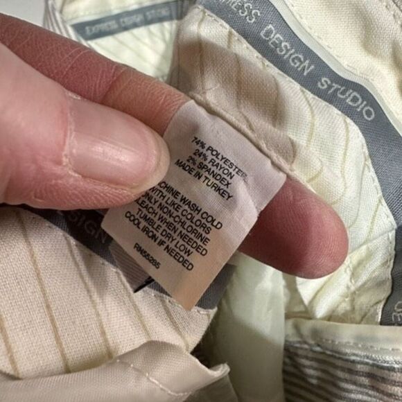 Express Editor Gray Striped Flare Wide Leg Trouser Pants Size 4 Career Corporate - Picture 16 of 16